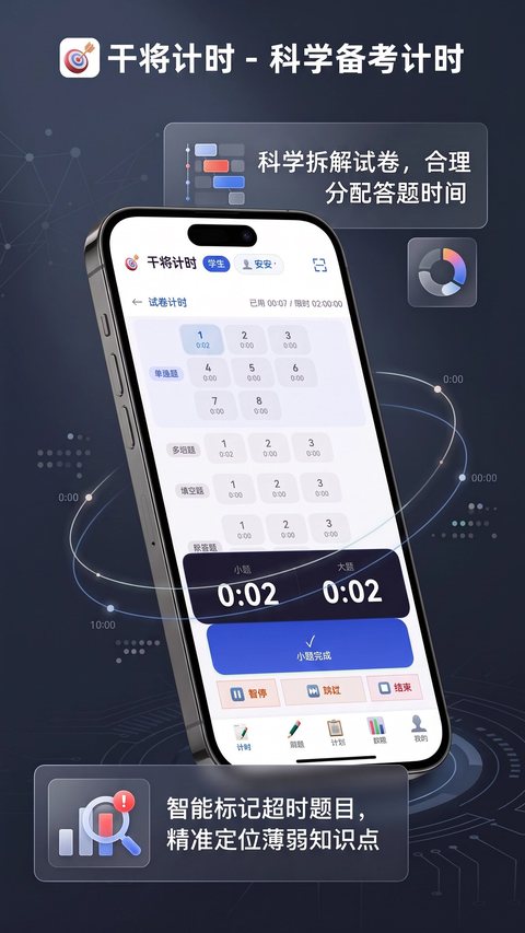 试卷计时：按大题小题逐层计时